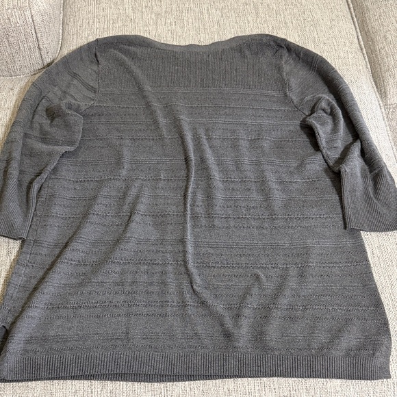 Apt. 9 Charcoal Gray Textured Knit Sweater XL Lightweight Minimalist Workwear - Picture 10 of 15